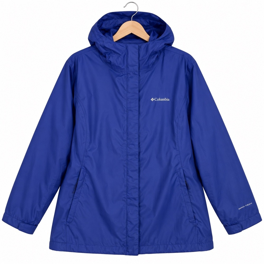 Columbia Rain Jacket Women's Plus Size 2X Blue Arcadia II Omni-Tech Waterproof